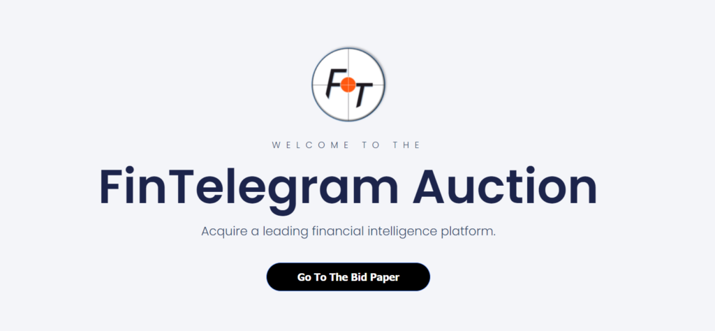 Bid Paper for FinTelegram Auction: Price starting from 1 BTC